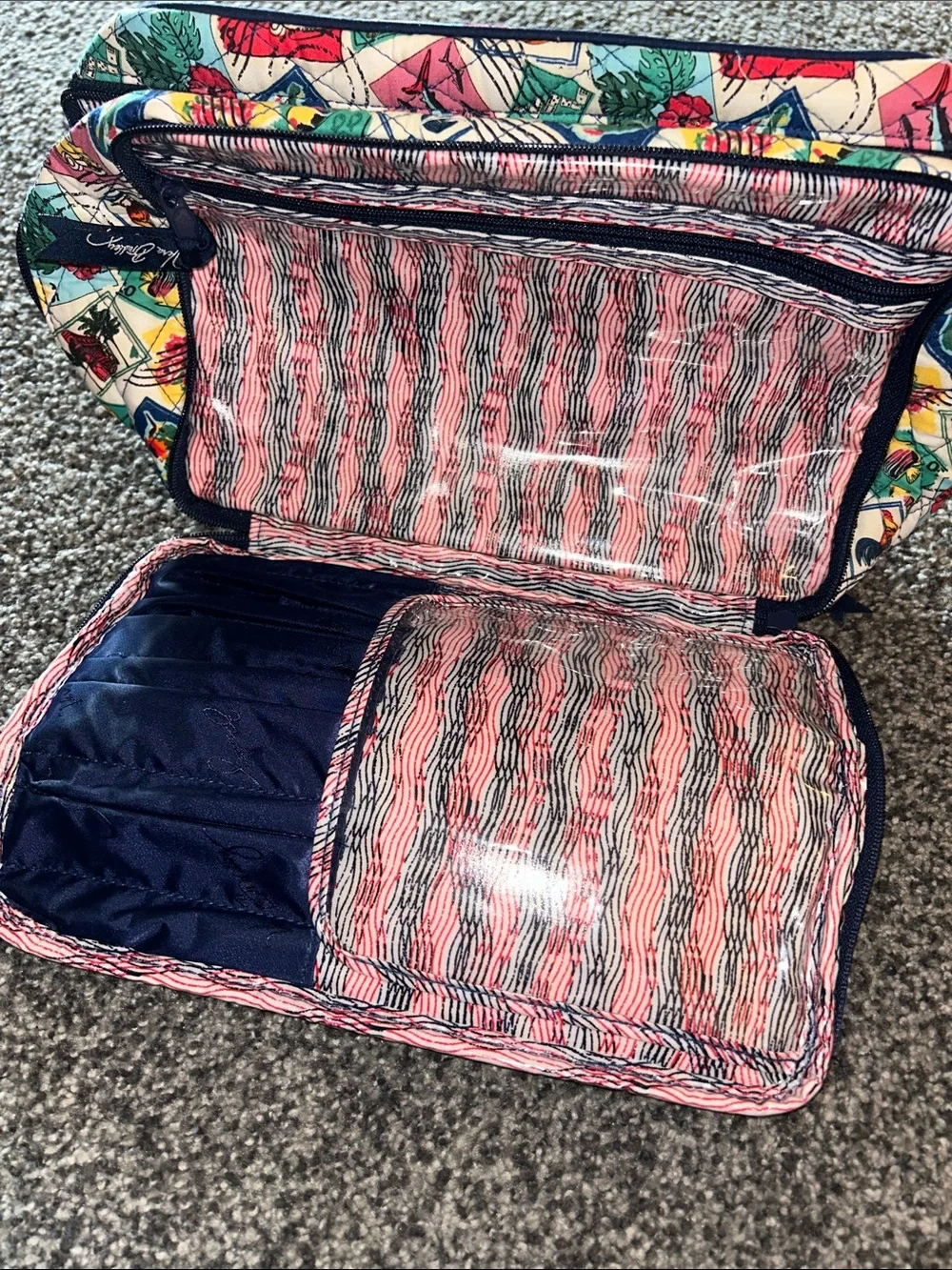 Vera Bradley Quilted Cosmetic Case in Colorful Stamp Print